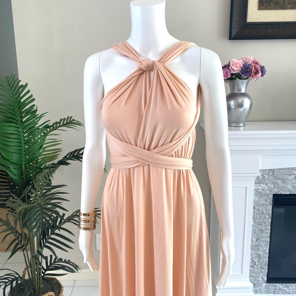 Isla Posh Convertible Infinity Maxi Dress in Beige - Picture 4 of 9